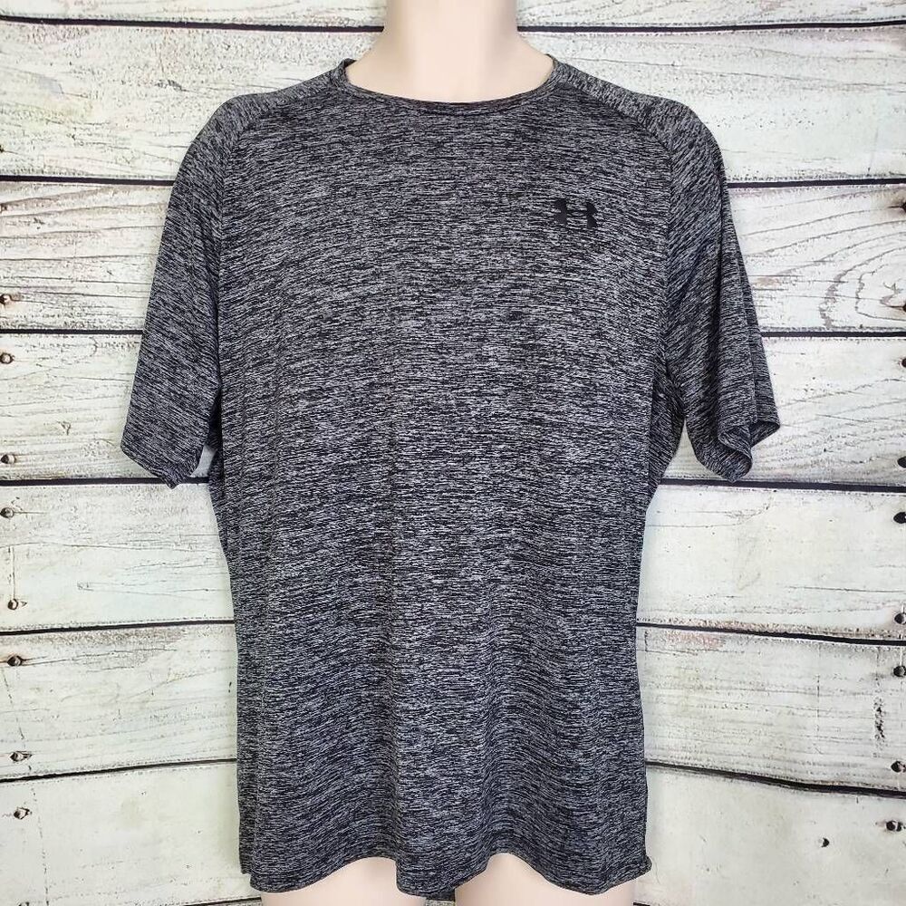 Under Armour Tech Tee Men’s XL Black Gray Loose Fit Training Shirt